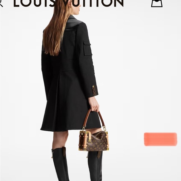 Louis Vuitton Leather Accent Snap Button Coat - Picture 6 of 6